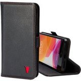 TORRO étui pour téléphone compatible avec iPhone SE/8/7 - Étui premium en cuir avec fentes pour cartes et support de visualisation horizontal (Noir)