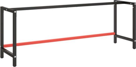 vidaXL Werkbankframe 220x57x79 cm metaal matzwart en matrood