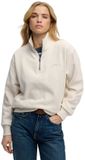 Superdry Essential Logo Sweatshirt Met Halve Rits Beige XL Femme