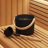 vidaXL Set d'accessoires de sauna 2 pièces aluminium noir et pin massif