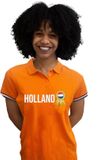 Bellatio Decorations Oranje supporter poloshirt dames - M