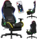 Huzaro Force 5.7 RGB - Gaming Stoel - ergonomisch - met RGB-verlichting - verstelbare functies - velours - zwart
