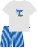 SCHIESSER Jongens Pyjama Set Korte Mouw Geruit Gebroken Wit Katoen Maat 92