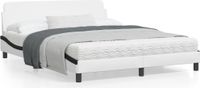 Maison Exclusive - Lit "Dover", blanc et noir, 160x200 cm, revêtement en similicuir
