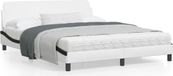 Maison Exclusive - Lit "Dover", blanc et noir, 160x200 cm, revêtement en similicuir