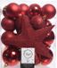 Decoris Kerstballen Set - 34-delig - Rood - Kunststof