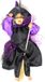 Creation heksen pop - vliegend op bezem - 35 cm - zwart/paars - Halloween versiering
