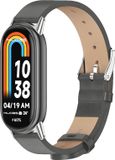 By Qubix Qubix PU Leren Bandje Grijs Geschikt voor Xiaomi Smart Band 8 / 9 / 10