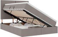 vidaXL LED opbergbed met matras Taupe 140 x 200 cm Stof