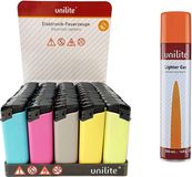 Bellson/ Unilite aanstekers - 50 stuks aansteker - navulbaar +gasfles