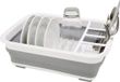 Égouttoir pliable - Gain de place - Blanc/Gris