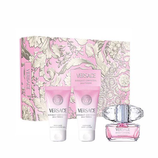Versace Bright Crystal Giftset 150 ml - Edt Spray 50ml/Bath & Shower Gel 50ml/Body Lotion 50ml