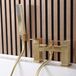 Lyra robinet de bain avec douchette moderne - satin or