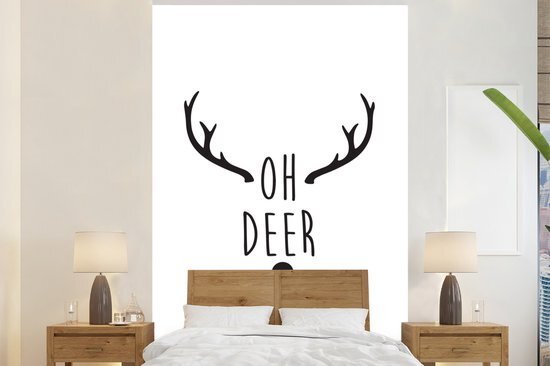 Nr1Wallpaper Behang - Fotobehang - Kerst quote Oh deer - Breedte 155 cm x hoogte 240 cm