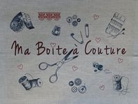 La Boîte à Broder COU051RGMN bedrukte coupon "Ma Boâte à Couture", linnen/metis, natuurlijke kleuren