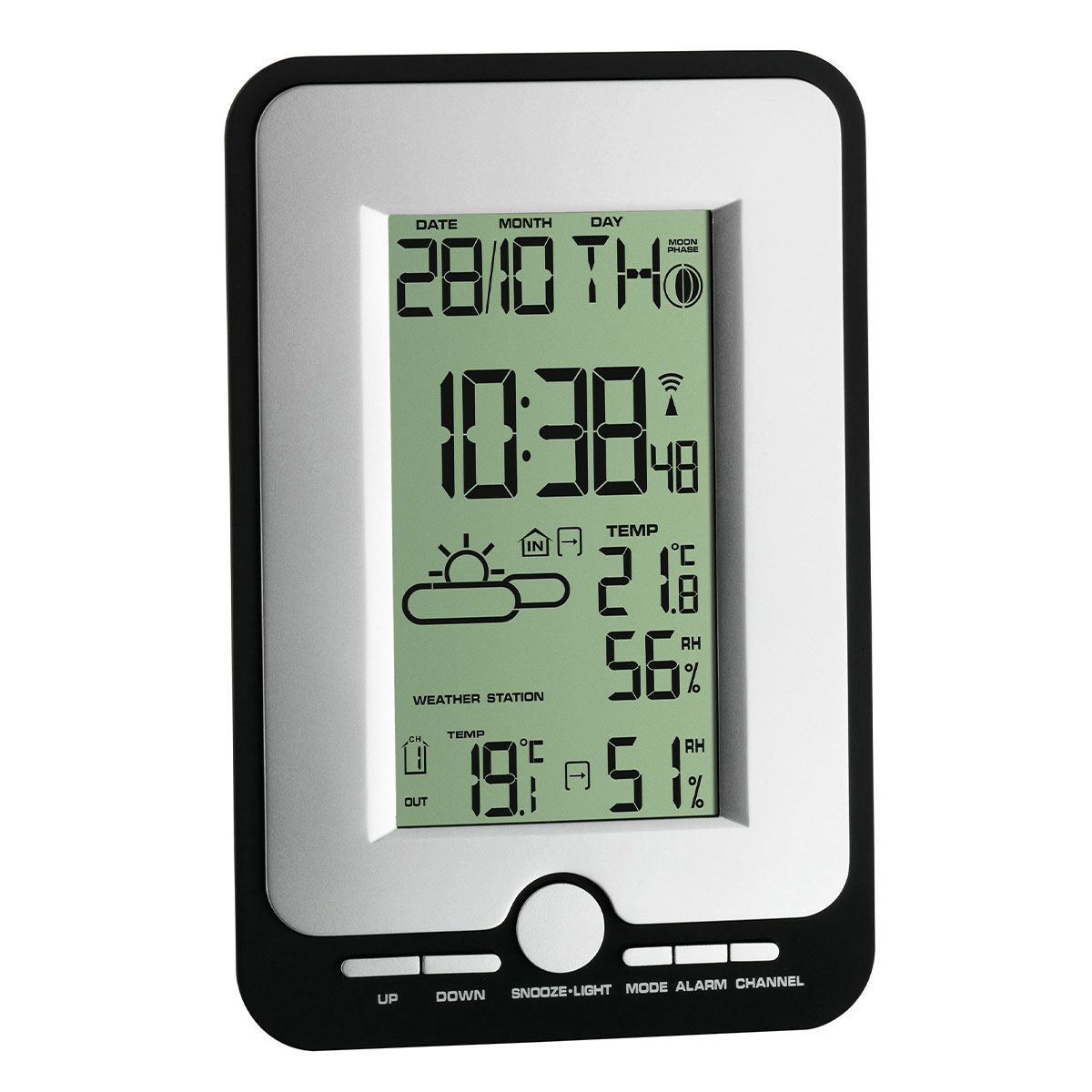 TFA Dostmann Multy - Draadloos Weerstation - Zwart/Zilver - LCD - Binnen/Buiten Thermometer & Hygrometer - Klok & Alarm