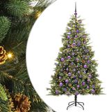 vidaXL Sapin de Noël artificiel articulé avec pommes de pin 300 LED Vert