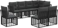 vidaXL Buiten bank set Zwart Polyester