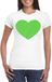 Bellatio Decorations Verkleed shirt voor dames - hart - wit - groen glitter - carnaval/themafeest M