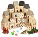 Adventskalender - Doosjes om te vullen - Karton - 24 stuks - Vintage zwart-natuurbruin - Vierkant en huisvorm
