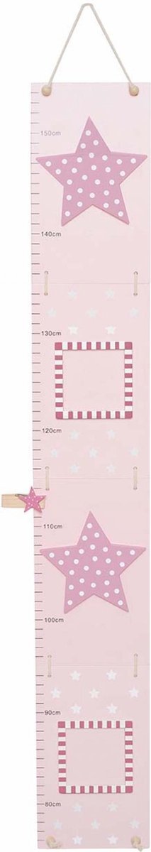 JaBaDaBaDo Houten groeimeter 'Sterren' - Roze roze