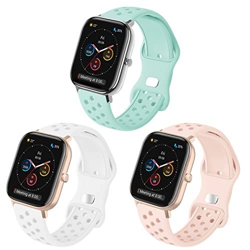 Hatolove Band voor Samsung Galaxy Watch Active 2 40mm/44mm, Galaxy Watch Active/3 41mm/4/4 Classic, 20mm Siliconen