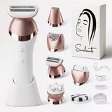 Sansbeauté® Épilateur 6-en-1 | Blanc - Épilateur, Tondeuse et Plus | Rechargeable par USB