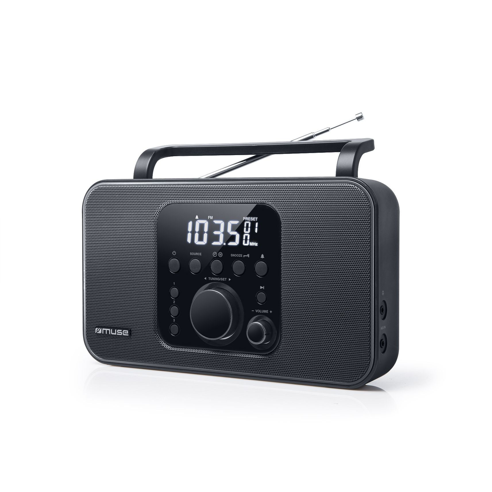 Muse Electronics M-091R Stereo portable radio met wekkerfunctie zwart