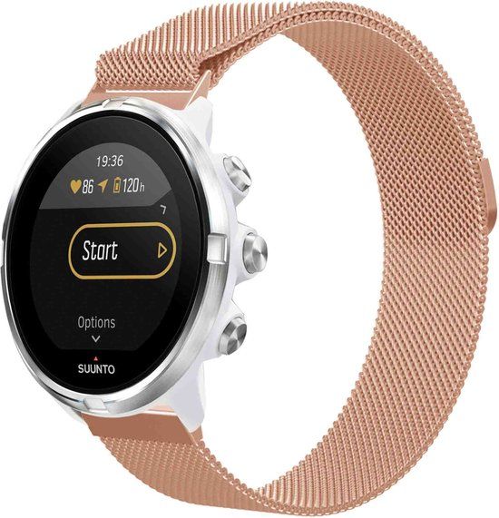 iMoshion Milanees magnetisch 24 mm bandje - Rosé Goud - Geschikt voor Suunto 7 / 9 (Baro) & Sony Smartwatch 2
