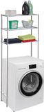 Merkloos Relaxdays wasmachine rek - ombouw - 3 etages - 162,5 x 67 x 30 cm - toiletrek - metaal - zilver