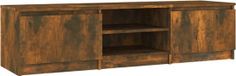 vidaXL meuble TV 140x40x35,5 cm bois de particules chêne fumé