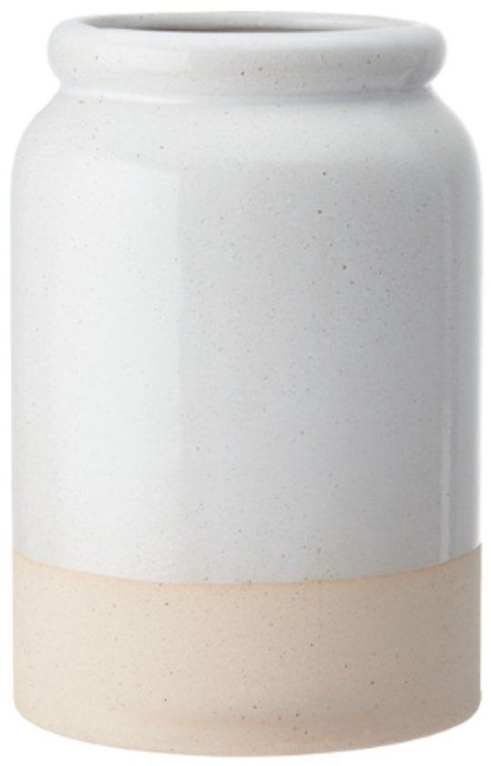 KitchenCraft Idilica Kookgerei Houder, Bloempot, 12 x 18 cm, Keramiek, Wit