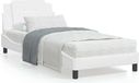 Prolenta Maison Exclusive - Lit avec matelas, Zadar, blanc, 100x200 cm, revêtement en similicuir
