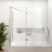 Merkloos Badkuipscherm - Opvouwbaar douchescherm - 70/120 x 140 cm - Semi-frameloos - 6 mm helder veiligheidsglas - Nano-coating - 3 panelen, 1 vast en 2 opvouwbaar - Zilver
