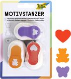 Folia 7021 - motiefpons, motiefgaten, set van 3, zeepaardje, zeester en dolfijn