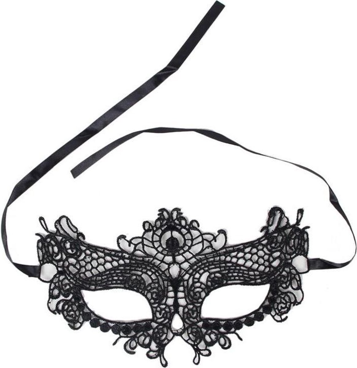 QUEEN LINGERIE BLACK LACE MASK ONE SIZE