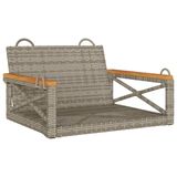 vidaXL Schommelbank, grijs, 63x62x40 cm, polyrattan