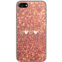 1001 coques Apple iPhone 7 Paillettes coeur bedrukt siliconen hoesje