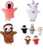 Relaxdays Handpoppen Set - 8 Dieren - Pluche - Kinderen