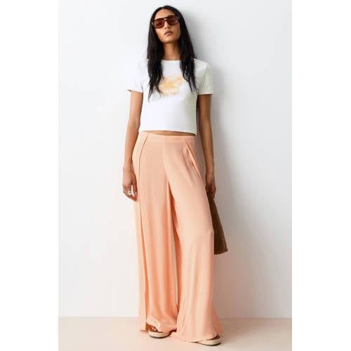 MANGO TEEN wide leg casual broek oranje