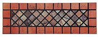 Nicoman Elegante tegelmat barrière deurmat milieuvriendelijk schrapen en antislip binnen/buiten deurmat, smal (75x25cm), rode rand