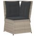 vidaXL Banc de jardin, réglable, avec coussins, gris clair, polyrotin