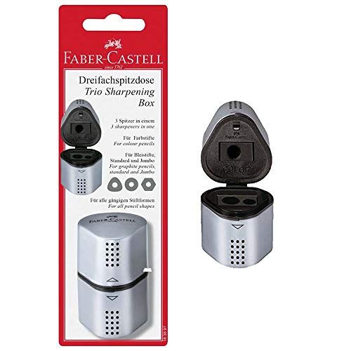 Faber-Castell Grip 2001 Drievoudige puntendoos - Zilver - 1 stuk
