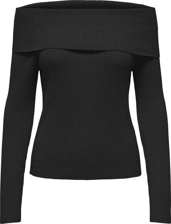ONLY ONLKATIA LS OFF SHOULDER KNT NOOS Dames Trui - Black - XL