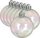 Decoris Kerstballen - 12 stuks - 6 cm - Transparant Parelmoer - Kunststof