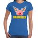 Bellatio Decorations Foute Kerst t-shirt braindeer blauw voor dames XS