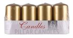 DONAU HOME Set kaars zuil standaard lak/paraffinekaars 50x100mm / 4 stuks/goud/tafelkaarsen voor decoratie/decoratieve kaarsen