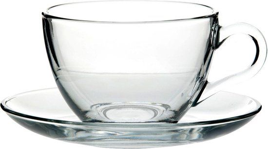 Pasabahce kop & schotel basic 23,8cl (Set van 6)