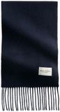 Marc O'Polo Sjaal Woven Wool Long Fringes Donkerblauw Vrouwen
