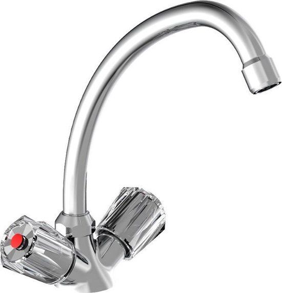 Schütte Duo Mix II Keukenkraan voor Waterverwarmer met vrije Uitloop lage Druk Mengkraan Hoge
